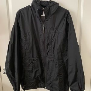 Men’s black Colombia rain jacket. Size M
